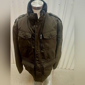 NWT Calvin Klein Men's Winter Military Olive Green Jacket Size 2XL